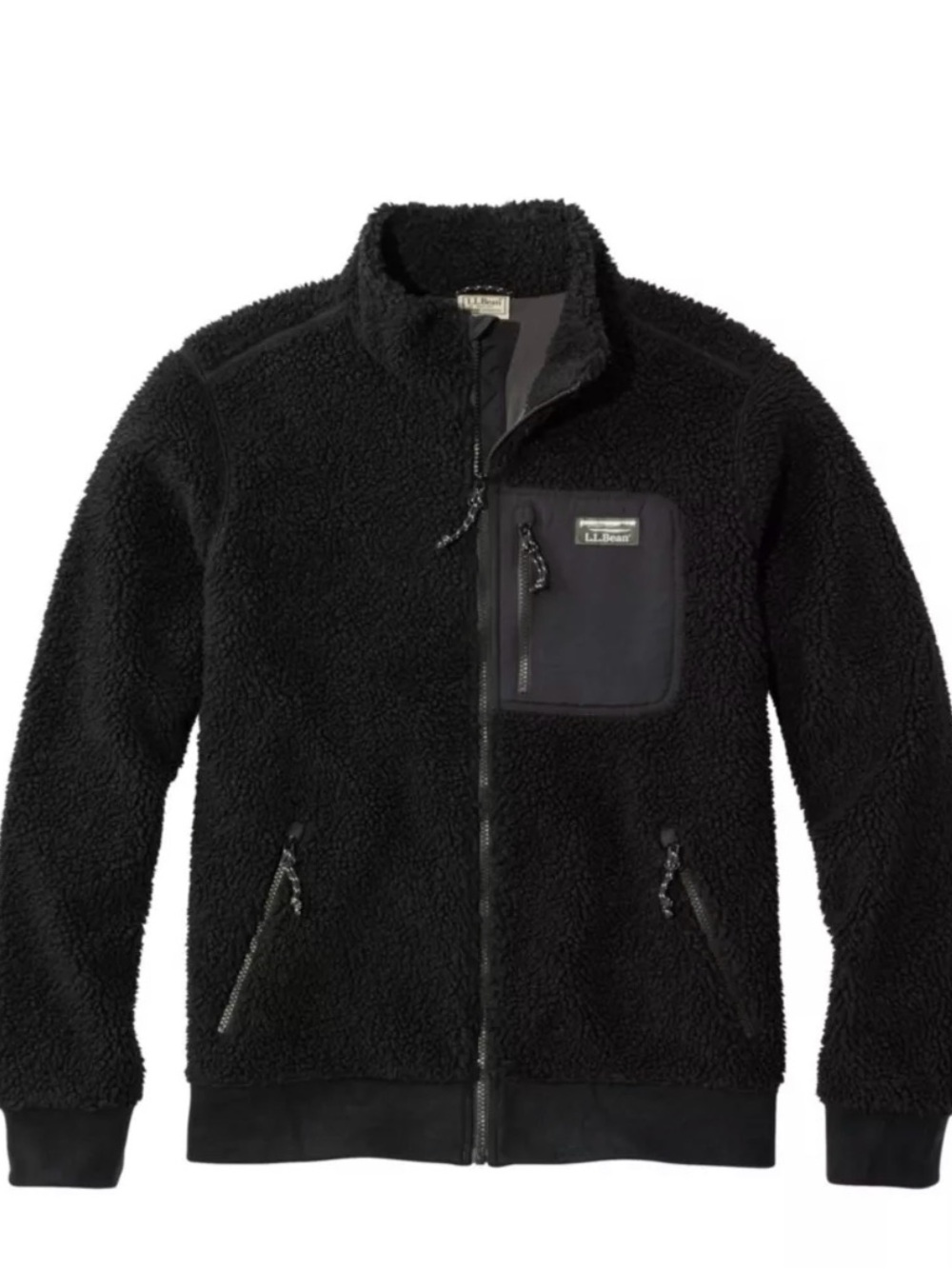 L.L. Bean Men’s Black Sherpa Fleece Zip Jacket